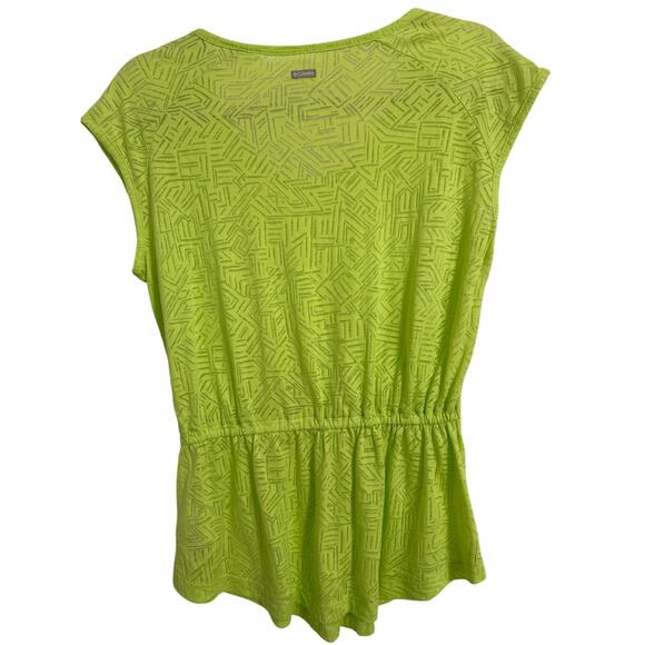 Columbia NWT Women's S See Through You Sheer Burnout Peplum Short Sleeve Top - Picture 2 of 11